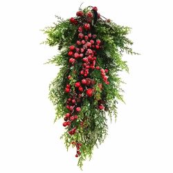 Green Swag with Red Berries 71cm
