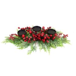 Candle Holder with Red Berries 71cm