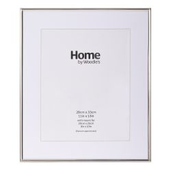 Silver Metal Photo Frame 13x11 mounted to 10x8