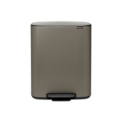 Brabantia Bo Pedal Bin, 2 X 30L - Platinum