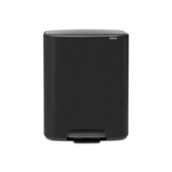 Brabantia Bo Pedal Bin, 2 X 30L - Matt Black