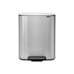 Brabantia Bo Pedal Bin, 2 X 30L - Matt Steel Fpp