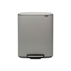 Brabantia Bo Pedal Bin, 2 X 30L - Mineral Concrete Grey