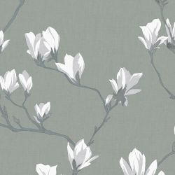 Laura Ashley Magnolia Grove Slate Wallpaper