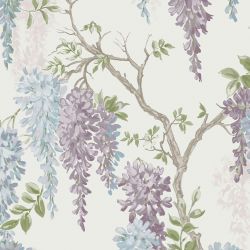 Laura Ashley Wisteria Garden Pale Iris Wallpaper
