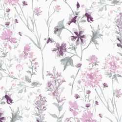 Laura Ashley Wild Meadow Pale Iris Wallpaper