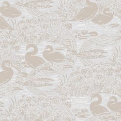 Laura Ashley Swans Dove Grey Wallpaper