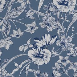 Laura Ashley Summerhill Midnight Blue Wallpaper