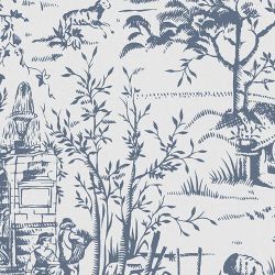 Laura Ashley Toile de Jouy Dark Seaspray Wallpaper