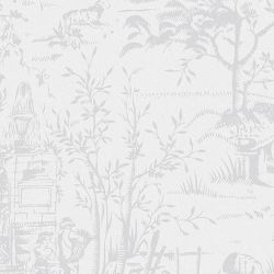 Laura Ashley Toile de Jouy Sugared Grey Wallpaper