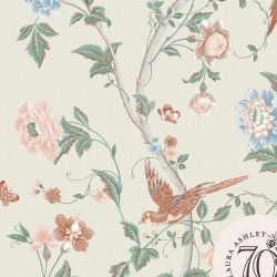 Laura Ashley Summer Palace Sage and Apricot Wallpaper