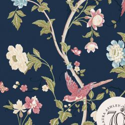 Laura Ashley Summer Palace Midnight Blue Wallpaper
