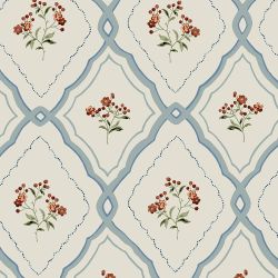Laura Ashley Pinford Trellis Pale Seaspray Blue Wallpaper