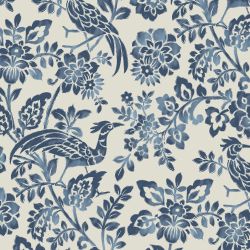 Laura Ashley Adain Palace Dark Seaspray Blue Wallpaper