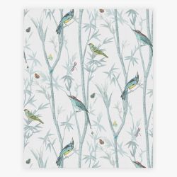 Next Chinoiserie Bird Trail Duck Egg Wallpaper