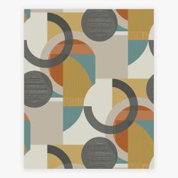 Next Retro Shapes Geo Orange Wallpaper