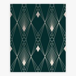 Next Deco Geometric Teal Wallpaper