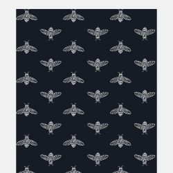 Joules Block Print Bee French Navy Wallpaper
