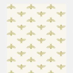 Joules Block Print Bee Antique Gold Wallpaper