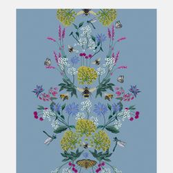 Joules Perfect Pollinators Haze Blue Wallpaper