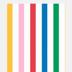 Joules Country Critters Chunky Stripe White / Rainbow Wallpaper