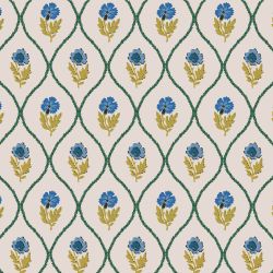 Joules Trellis Floral Creme Gold Wallpaper