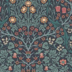 William Morris At Home Blackthorn Navy Wallpaper