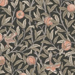 William Morris At Home Bird & Pomegranate Charcoal Wallpaper