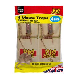 Big Cheese Wooden Mouse Trap - 4 Pack