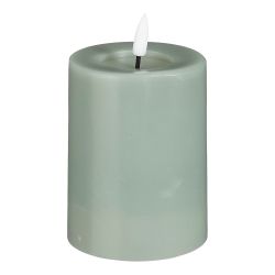 Mica LED battery operated Candle - Green (H 10 x D 7.5 cm)