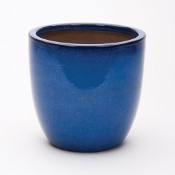 CAMBRIDGE GLAZED EGG POT 41CM BLUE
