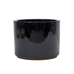 CAMBRIDGE GLAZED CYLINDER 30CM BLACK