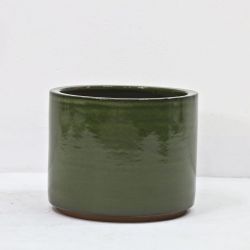 CAMBRIDGE GLAZED CYLINDER 37CM GREEN