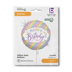 Pastel Birthday Foil Balloon 18"