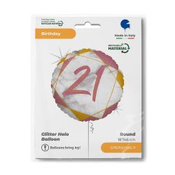 Marble Mate 21 Rose Gold Foil Balloon 18"