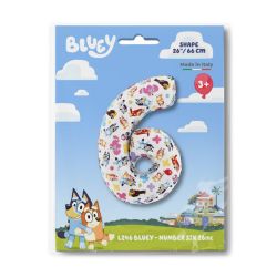 Bluey Number 6 Foil Balloon 26"