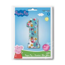 Peppa Pig Number 1 Foil Balloon 26"
