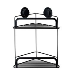 Croydex Stick 'n' Lock 2 Tier Corner Basket Matt Black