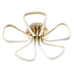 Cascade Lighting Brien 5 Petals Led Flush Satin Brass