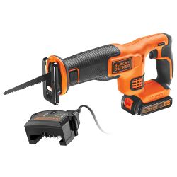 Black & Decker 18V Reciprocating Saw with 1.5Ah Battery and 400mm Blade