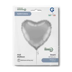 Standard Foil Balloon Heart Silver