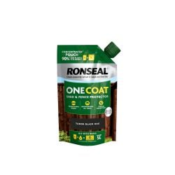 Ronseal One Coat Shed & Fence Protector Refill Pouch Tudor Black Oak 950Ml