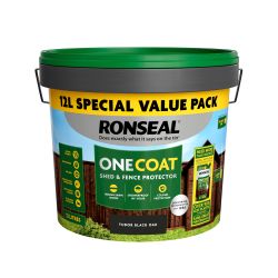 Ronseal One Coat Shed & Fence Protector Tudor Black Oak 12L