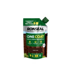 Ronseal One Coat Shed & Fence Protector Refill Pouch Dark Oak 950Ml