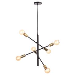 Cascade Lighting Tilton 6 Lt Adjustable Spider Fitting Brs Blk