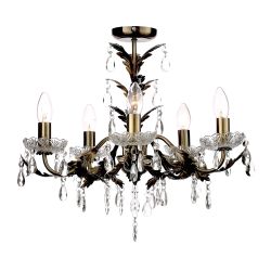 Cascade Lighting Bewley 5Lt Flush Ant Brass