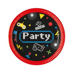 Gaming Party Plates 20cm 8 Pack