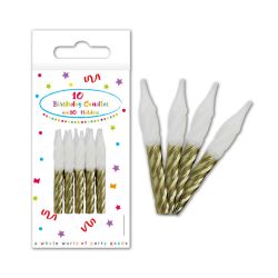 Birthday Candles Spiral Gold 10 Pack