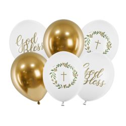 God Bless Latex Balloons 6 Pack Assorted