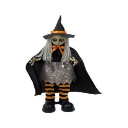 Halloween 72Cm Animated Standing Little Cute Witch With Light And Sound